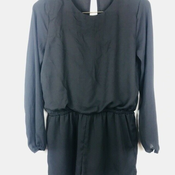 Luca Couture Romper Black Sz M Long Sleeve Back - Picture 3 of 6